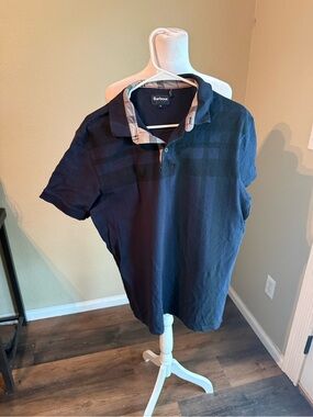 Barbour Blue collared short sleeve shirt